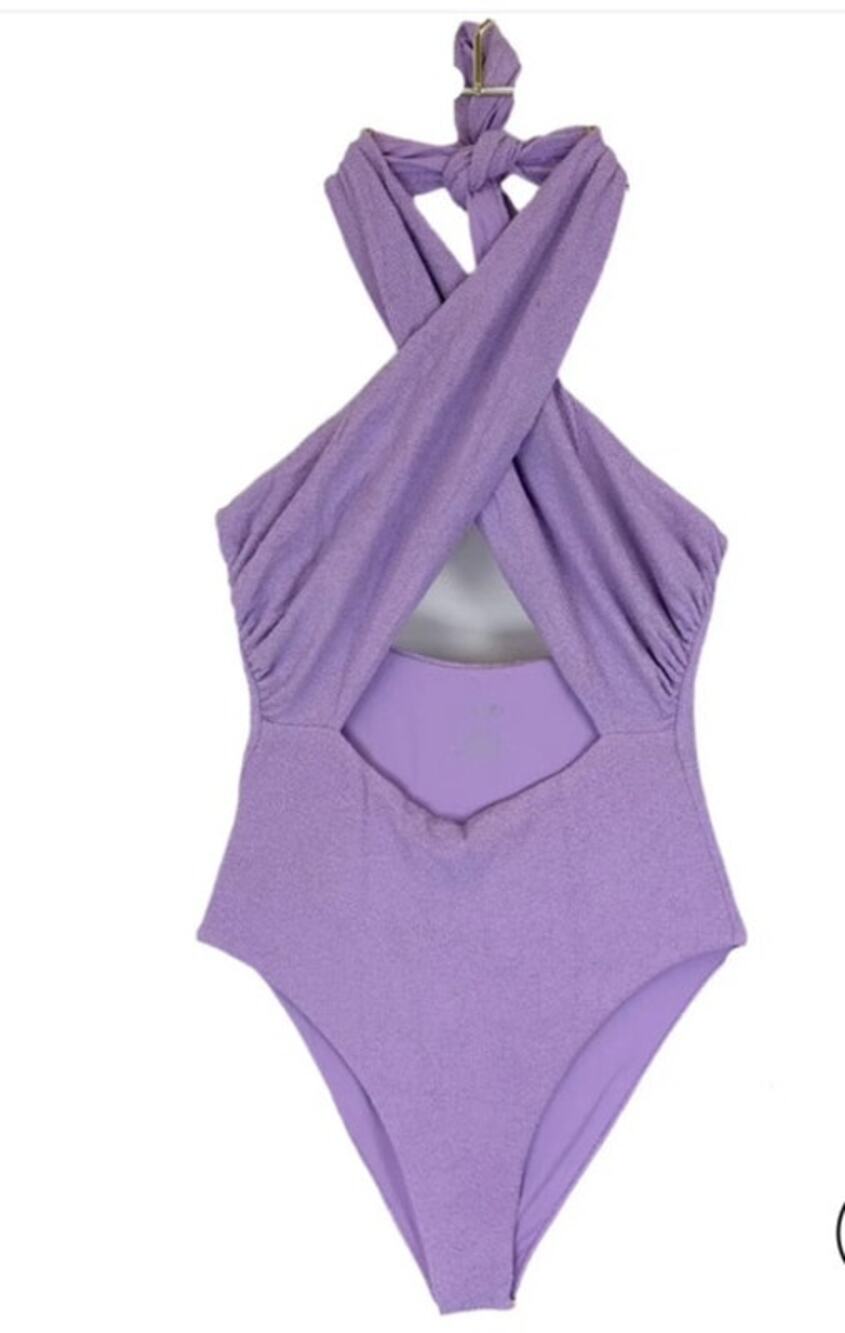 JMP the Label Lavender One Piece Multi-Way Swimsuit - M